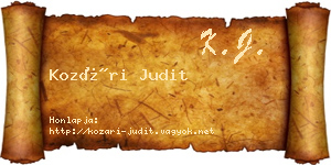 Kozári Judit névjegykártya